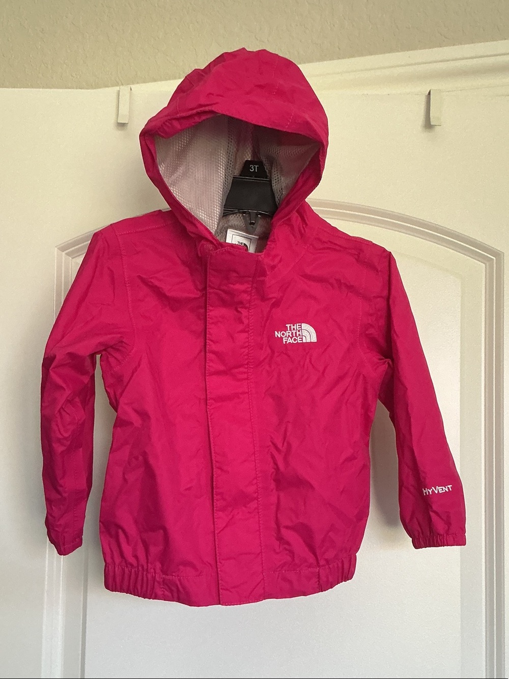 The North Face Bright Pink Girls' Hooded Rain Jacket